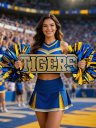 Custom Cheer Stick Sign With Pom Poms Game Day Signs Sport Mom Sign