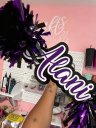 Custom Cheer Stick Sign With Pom Poms Game Day Signs Sport Mom Sign